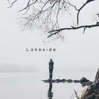 a lakeside cover with calm blue tones